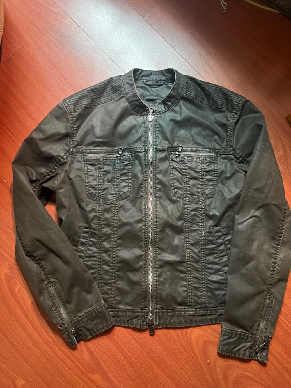 John Varvatos Charcoal Zip-Front Shirt Jacket